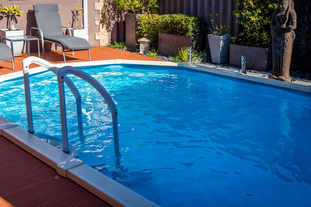 Clean backyard swimming pool
