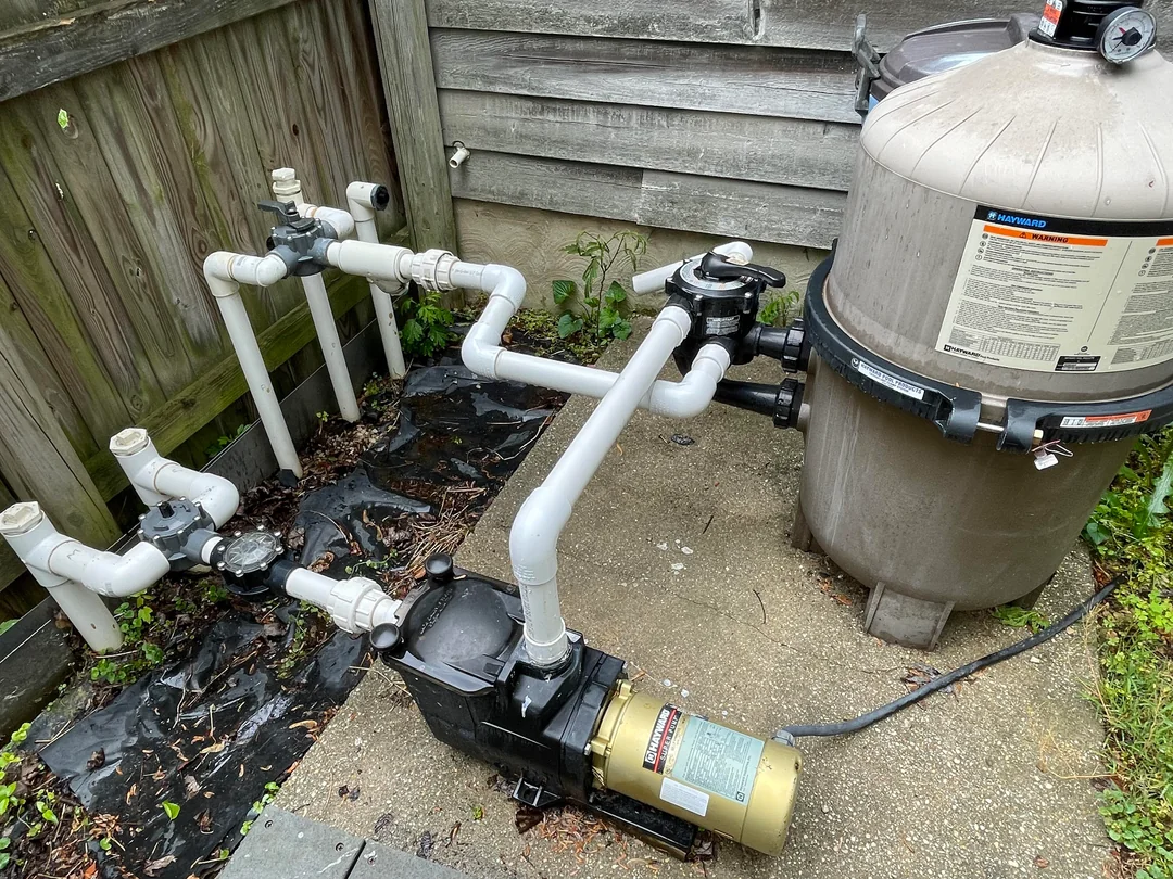 Residential pool pump and filter equipment